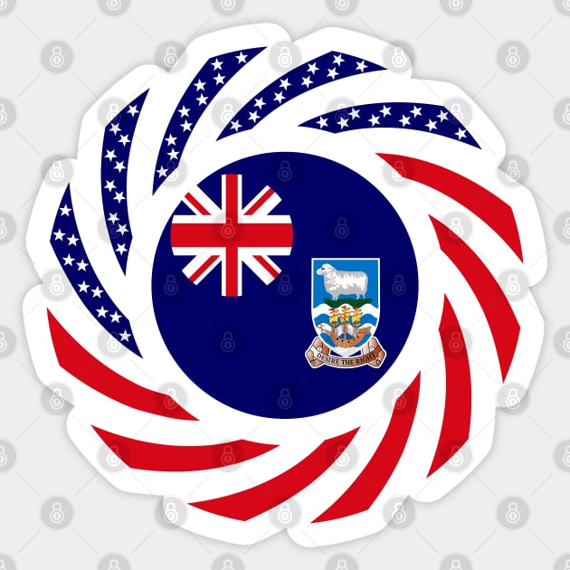 Falklands Islander American Multinational Patriot Flag Series Sticker by Village Values